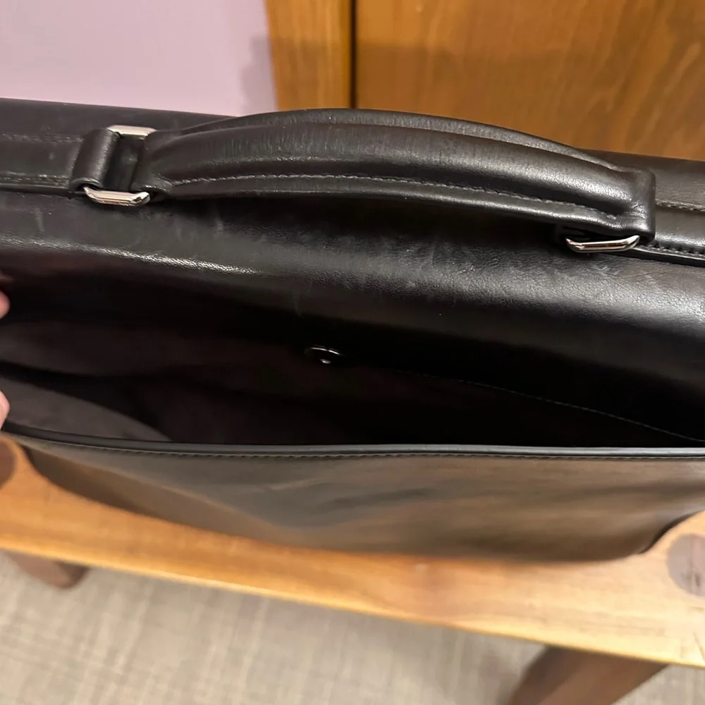Coach Classic Black Leather Men's Briefcase - Picture 5 of 10